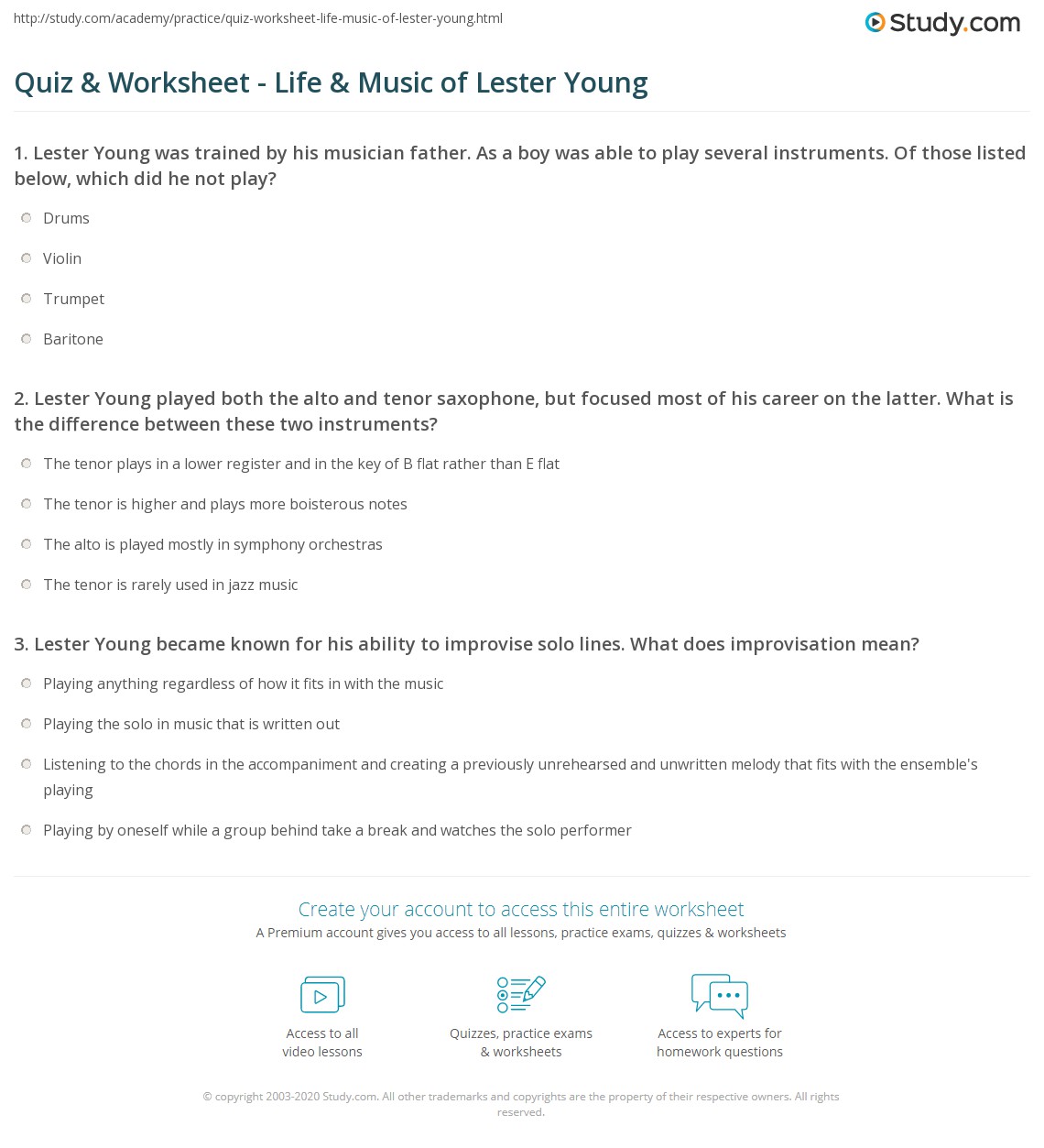 Lester Young Lesson