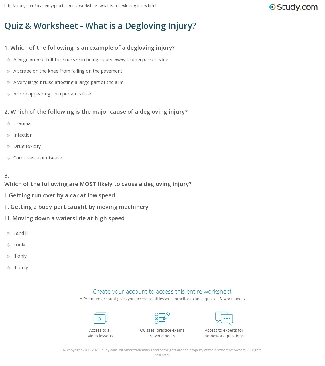 Devolving Injury Picture Examples Quiz & Worksheet - What is a Degloving Injury? | Study.com