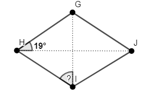 Finding Angle Measures Involving Diagonals of a Rhombus Practice ...