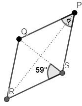 Finding Angle Measures Involving Diagonals of a Rhombus Practice ...