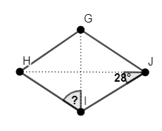 Finding Angle Measures Involving Diagonals of a Rhombus Practice ...