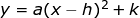 vertex form of a quadratic equation
