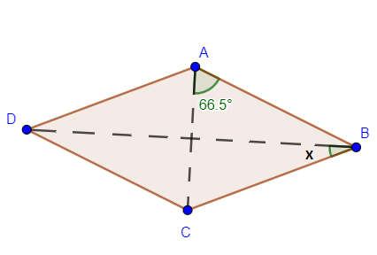 Finding Angle Measures Involving Diagonals of a Rhombus Practice ...