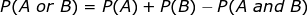 either/or probability of overlapping events