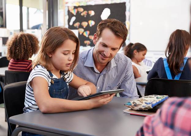 One-to-one teaching in elementary school classroom