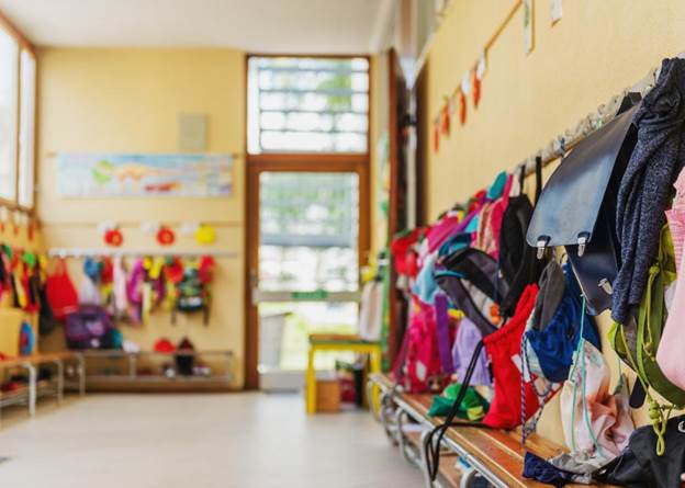 elementary school children coats and bags