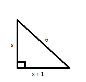As Shown In The Accompanying Diagram The Hypotenuse Of The Right Triangle Is 6 Meters One Leg Is 1 Meter Longer Than The Other Leg Find The Lengths Of Both Legs Of
