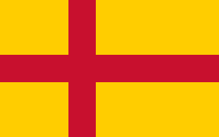 Image of a yellow flag with red cross