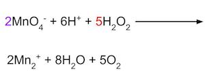titration potassium redox reaction permanganate peroxide hydrogen lab study
