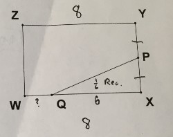 In The Diagram Wxyz Is A Rectangle And P Is The Midpoint Of Yx If Yz 8 And Pqx 1 6 Wxyz Compute Wq Study Com