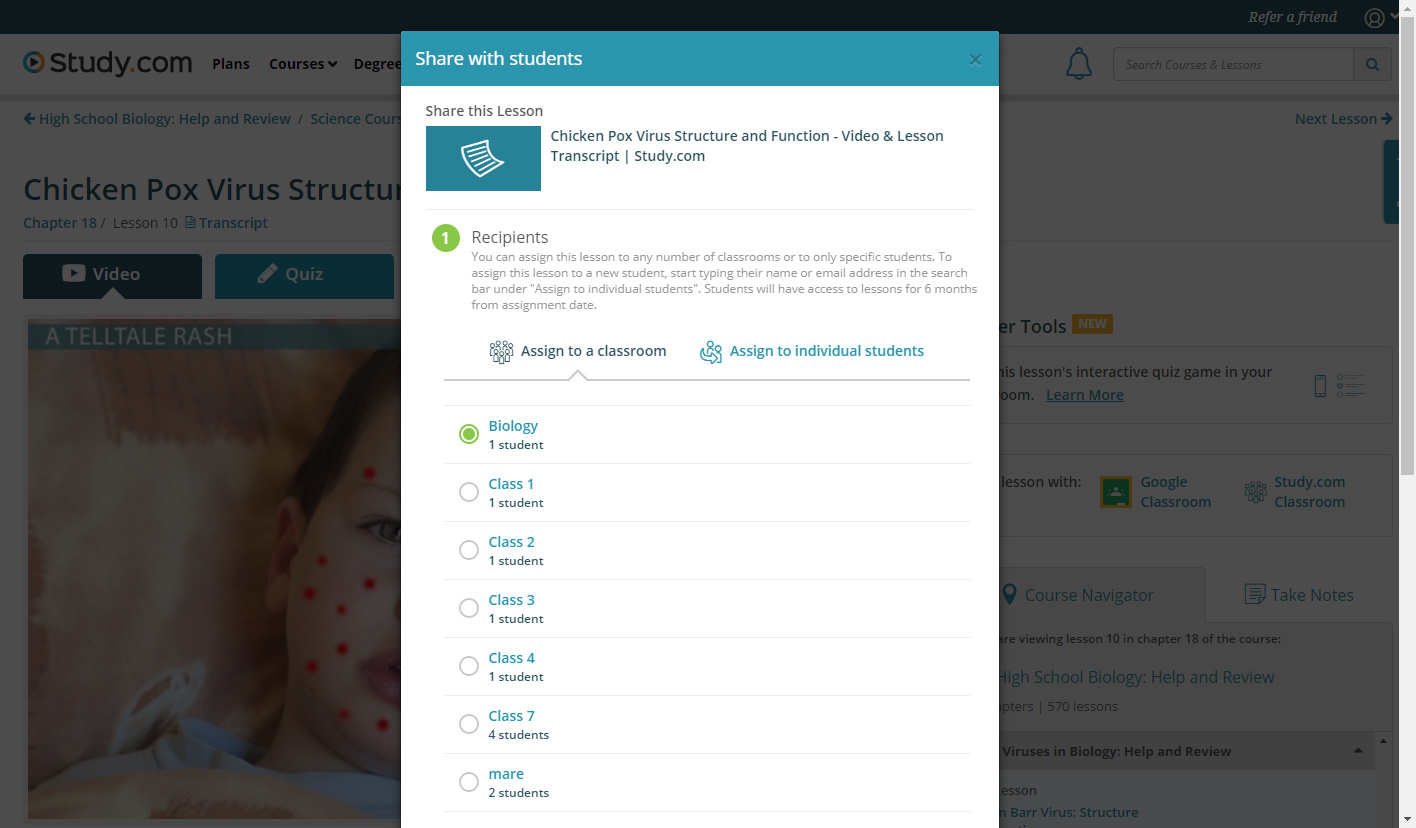 How do I send an assignment to my students? : Study.com
