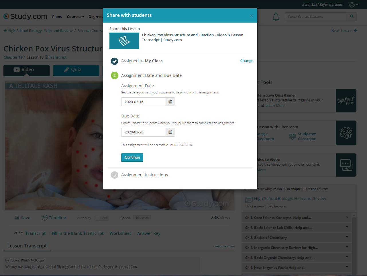 How do I send an assignment to my students? : Study.com