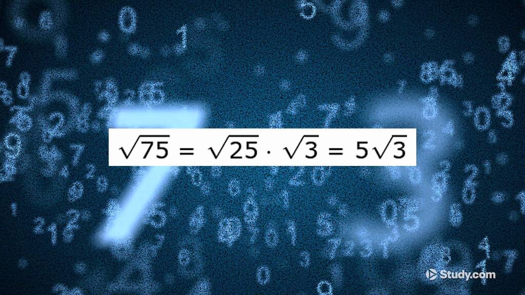 Radical Examples Real Life Simplifying Radicals with Variables | Formula & Examples - Video ...