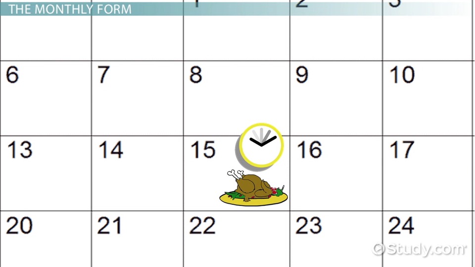 Reading A Calendar Video Lesson Transcript Study