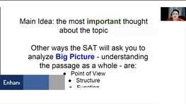 Main Idea - Main Idea of the Passage: Study.com SAT& Reading Exam Prep ...